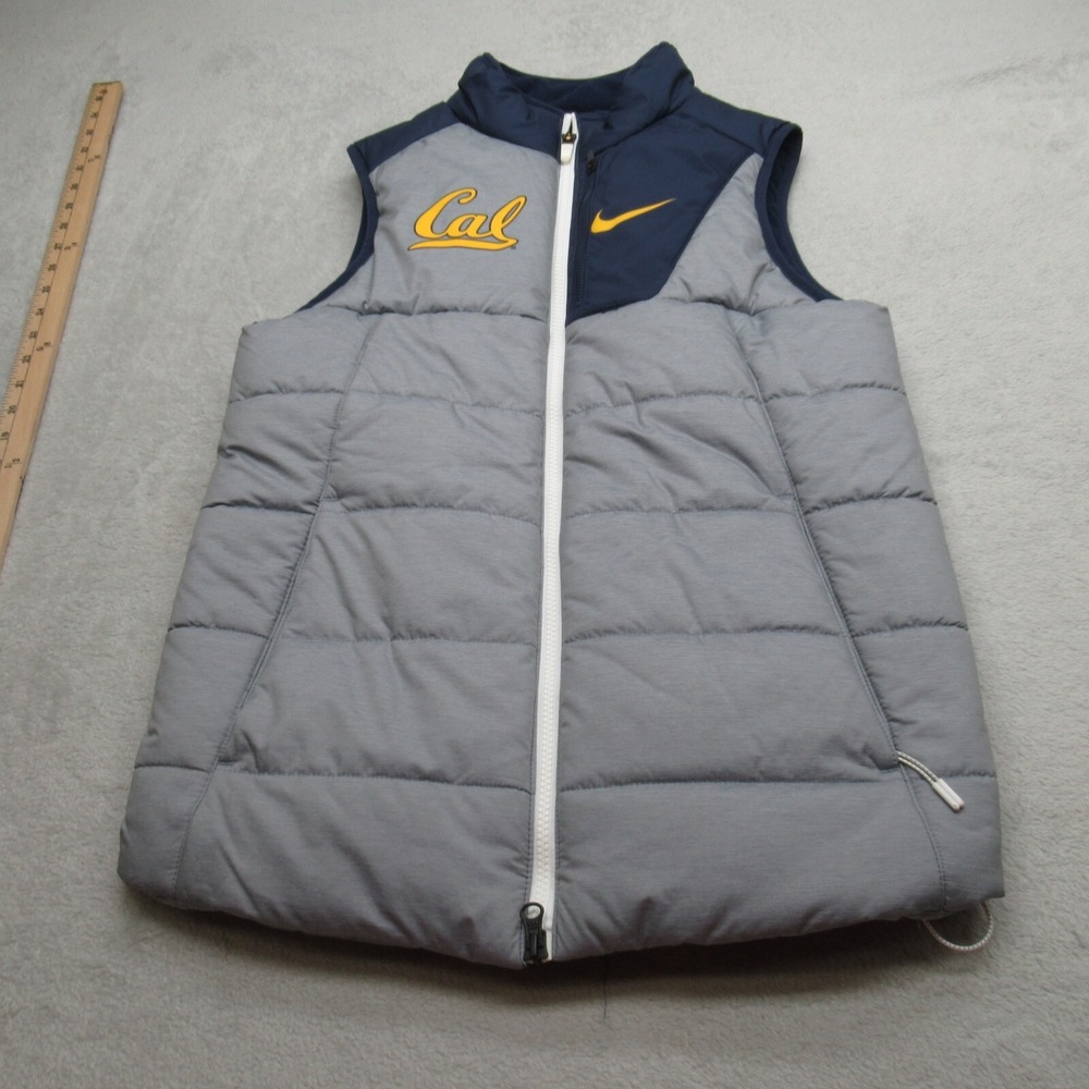 California Golden Bears Vest Women XS Nike Gray Insulated Full Zip Lined Puffer